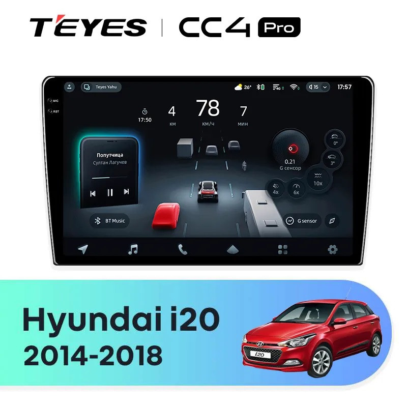 Головное устройство TEYES CC4 Pro Hyundai i20 2 GB (2014-2018) Правый руль