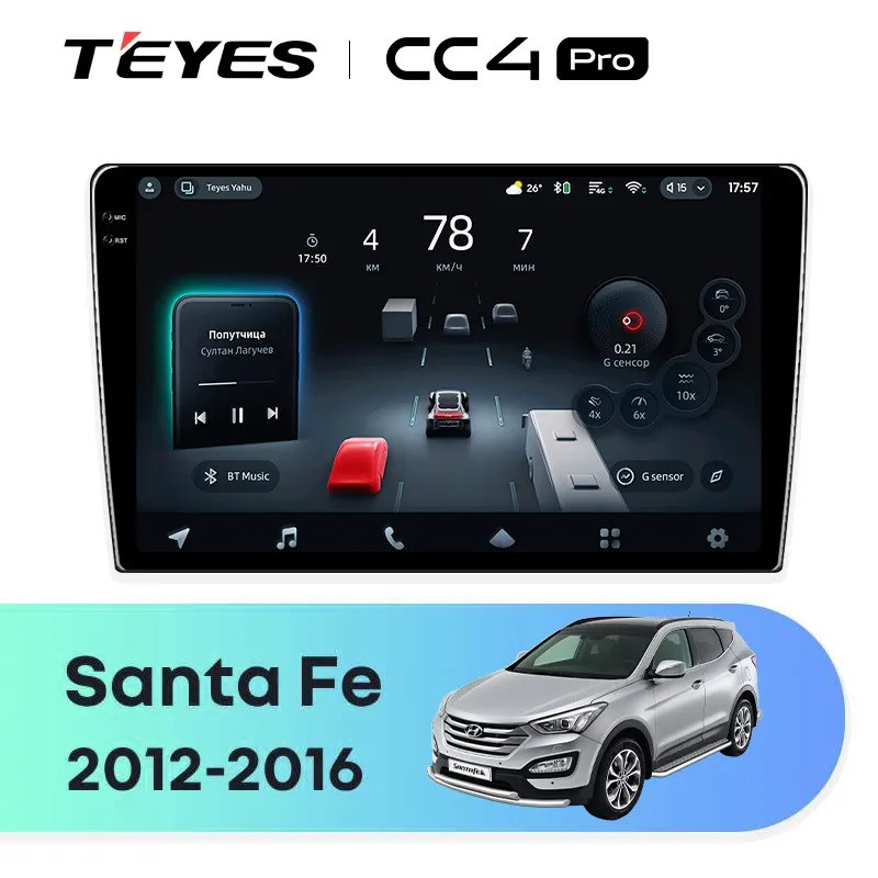 Головное устройство TEYES CC4 Pro Hyundai Santa Fe 3 (2013-2016) Тип-A