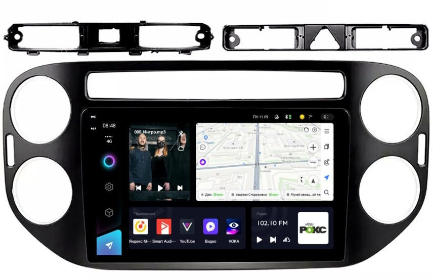  Магнитола Teyes CC3 2K 9.5" Volkswagen Tiguan 1 2007-2016, Golf Plus (рамка 9 чёрная, любая кнопка)