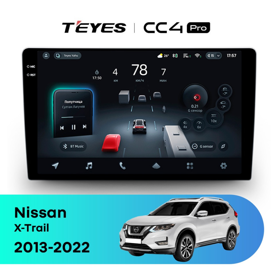 Головное устройство TEYES CC4 Pro 10.36" Nissan X-Trail 3 T32 (2013-2021) F2 климат контроль Тип-C