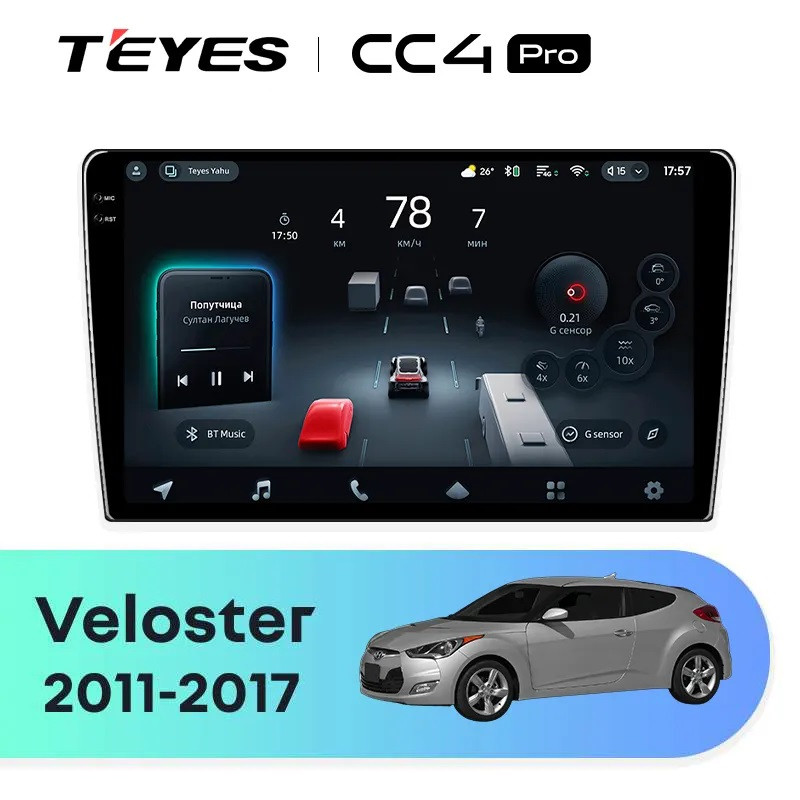 Головное устройство TEYES CC4 Pro Hyundai Veloster FS (2011-2017) Тип-A