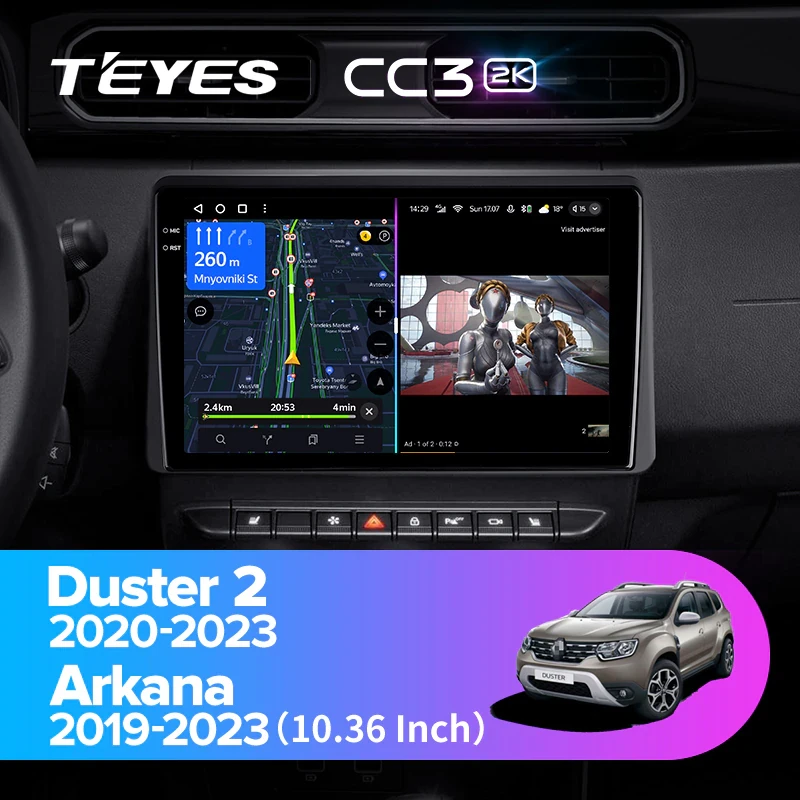 Магнитола Teyes CC3 2K Renault Duster / Arkana (2021+) Магнитола Teyes CC3 2K Renault Duster / Arkana (2021+)