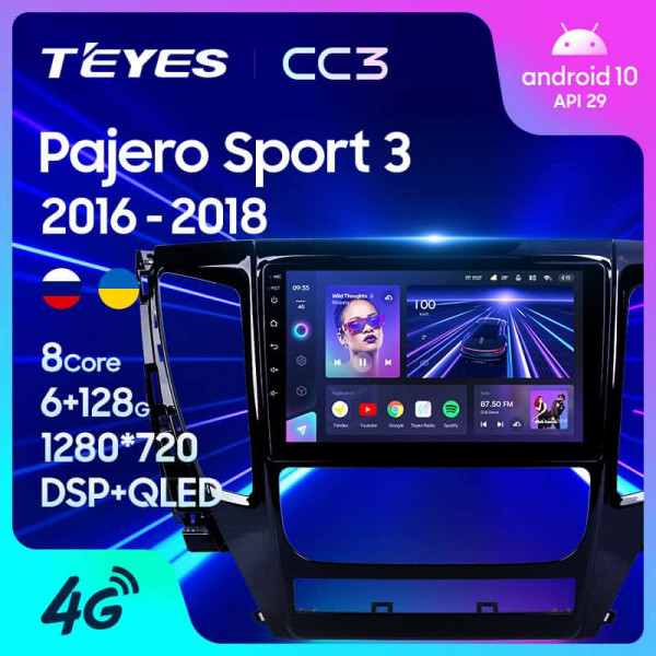 Магнитола Teyes CC3 Mitsubishi Pajero Sport 3 (2016-2018)