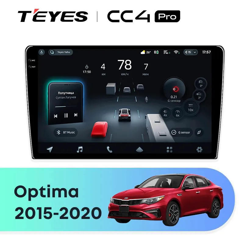 Головное устройство TEYES CC4 Pro Kia Optima 4 JF (2015-2020) Тип-B