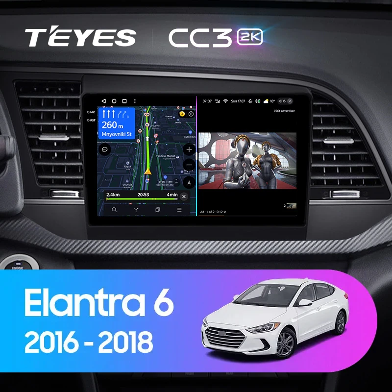 Магнитола Teyes CC3 2K Hyundai Elantra 6 (2016-2018) Магнитола Teyes CC3 2K Hyundai Elantra 6 (2016-2018)