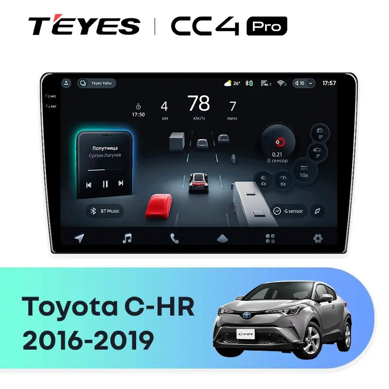 Головное устройство TEYES CC4 Pro Toyota C-HR (2016-2020) F2 Правый руль
