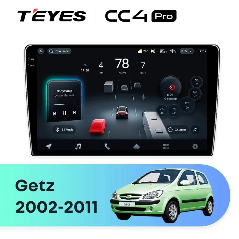 Головное устройство TEYES CC4 Pro Hyundai Getz 1 (2002-2011) F1